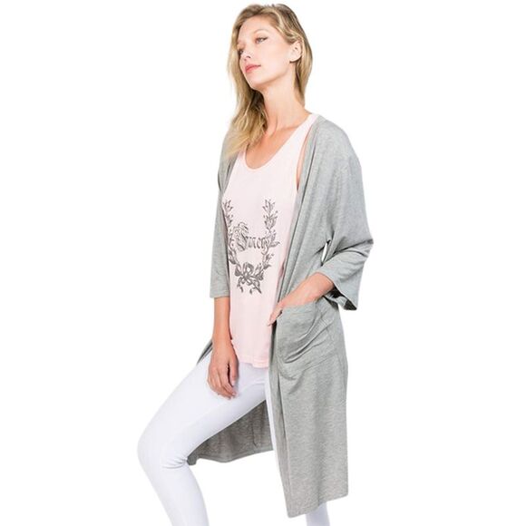 Open Front Jersey Knit Cardigan - Picture 7 of 8